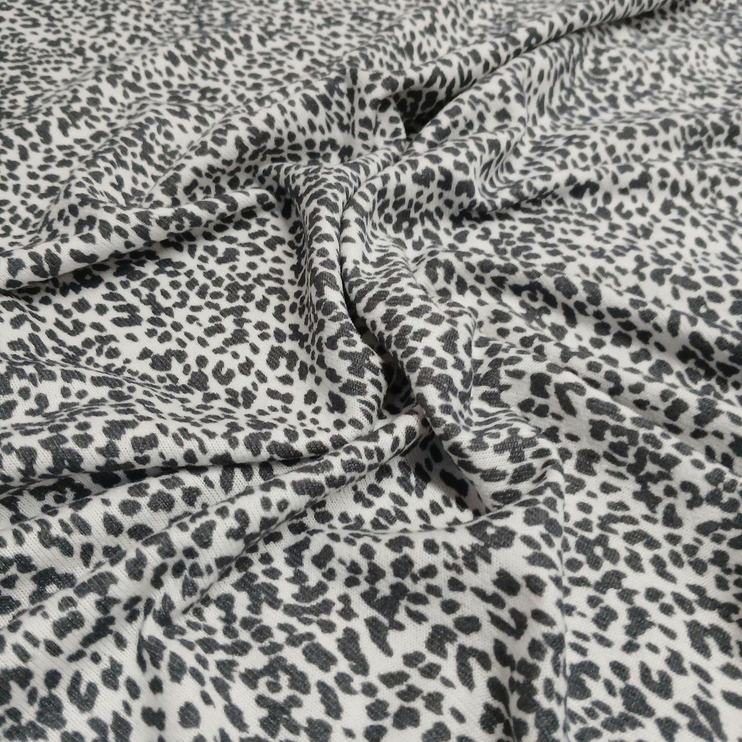 Premium Sweater Knit Mini Leaopard Animal Print Grey Cheetah Fabric By The Yard | 180 GSM Open Weave