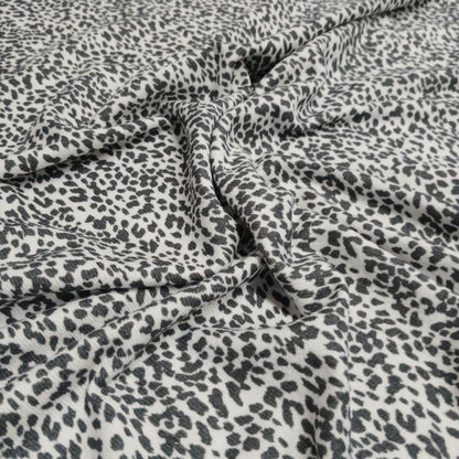 Premium Sweater Knit Mini Leaopard Animal Print Grey Cheetah Fabric By The Yard | 180 GSM Open Weave