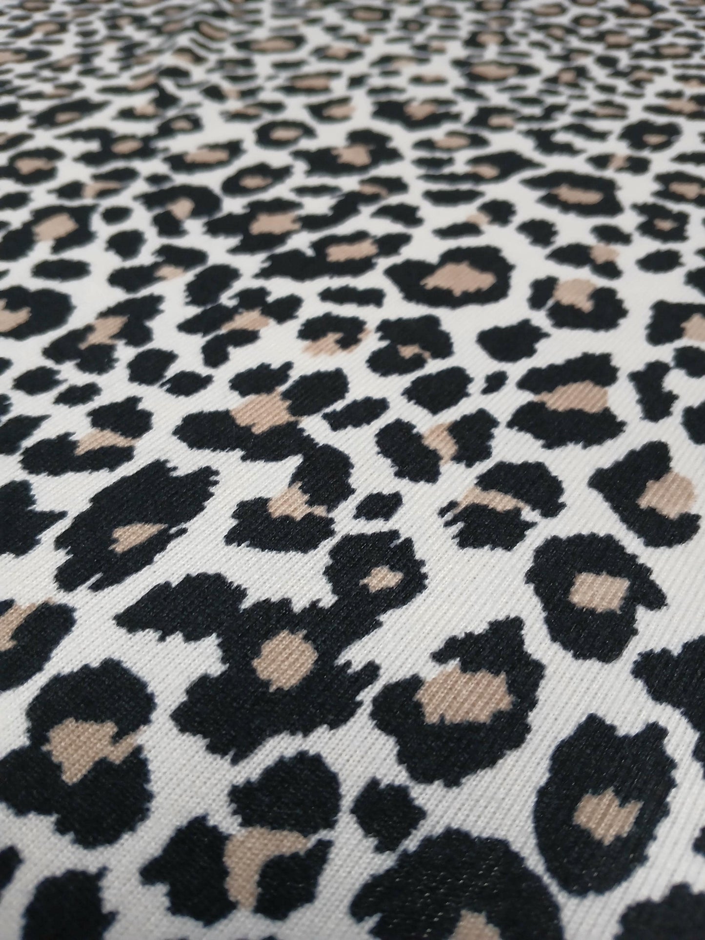 Premium Sweater Knit Classic Leaopard Animal Print Brown Black Cheetah Fabric By The Yard | 180 GSM Open Weave