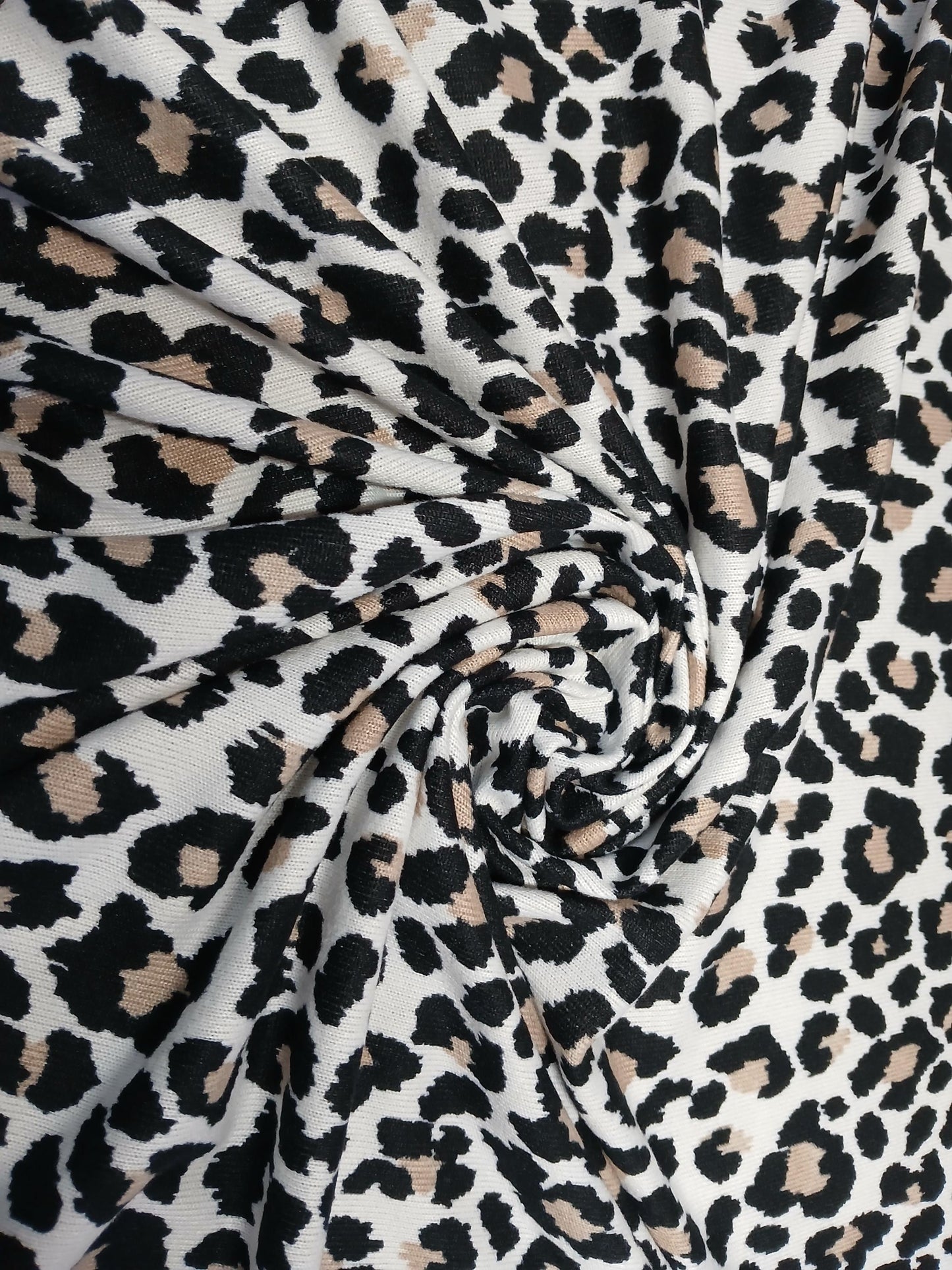 Premium Sweater Knit Classic Leaopard Animal Print Brown Black Cheetah Fabric By The Yard | 180 GSM Open Weave