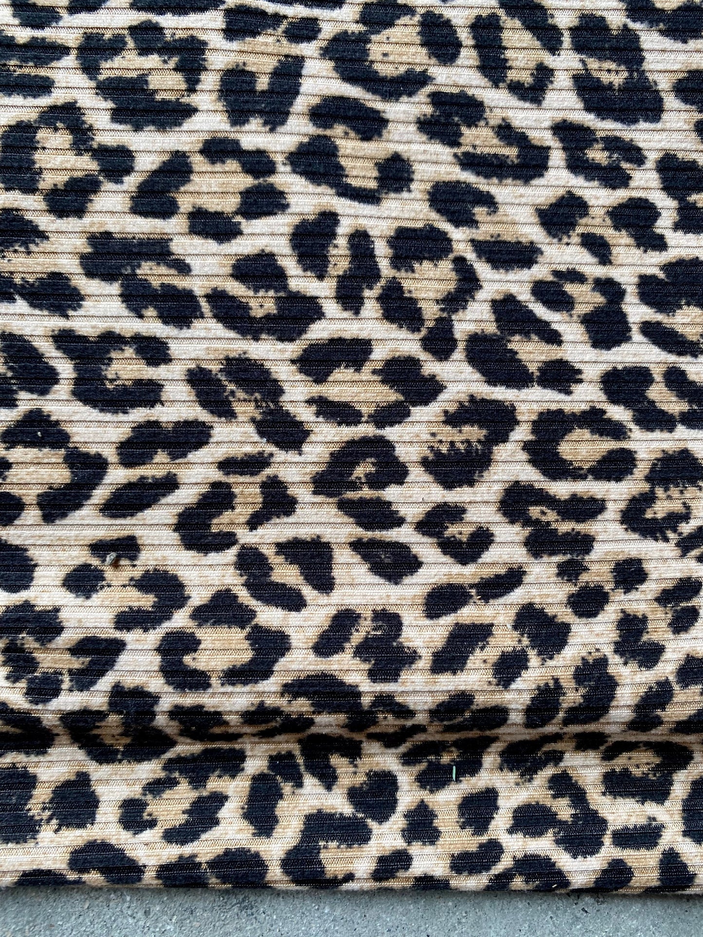 4x2 Rib Knit Spandex Leopard Print Fabric by the Yard 200GSM
