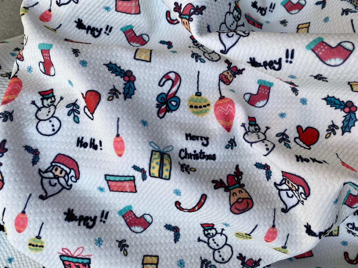 4-Way Stretch Christmas Print Fabric By The Yard | Holiday Fabric | Santa Claus | Liverpool Christmas Print | Doll clothing  Fabric for bows