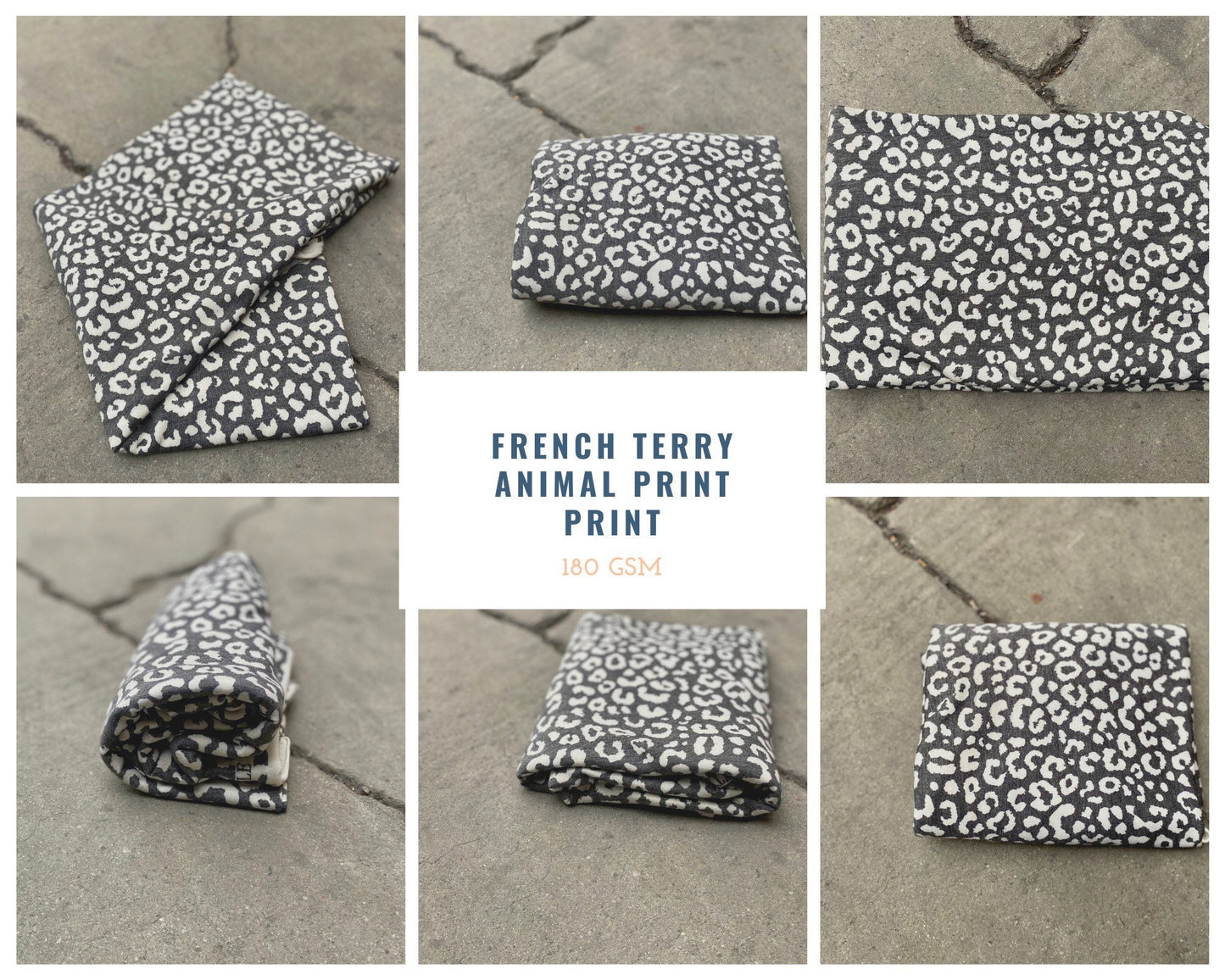 French Terry Animal Print Cheetah Leopard Print Fabric By The Yard