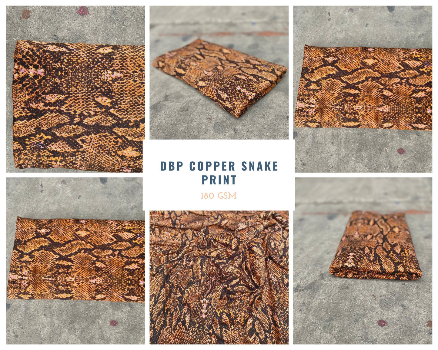 DBP Copper Snake Print Double Brushed Poly Fabric By Half Yard Or Yard