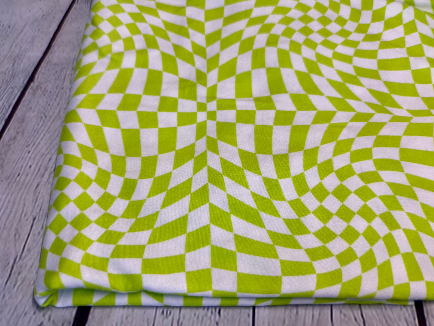 DBP Double Brushed Poly Spandex Checkered Squares Fabric By The Yard