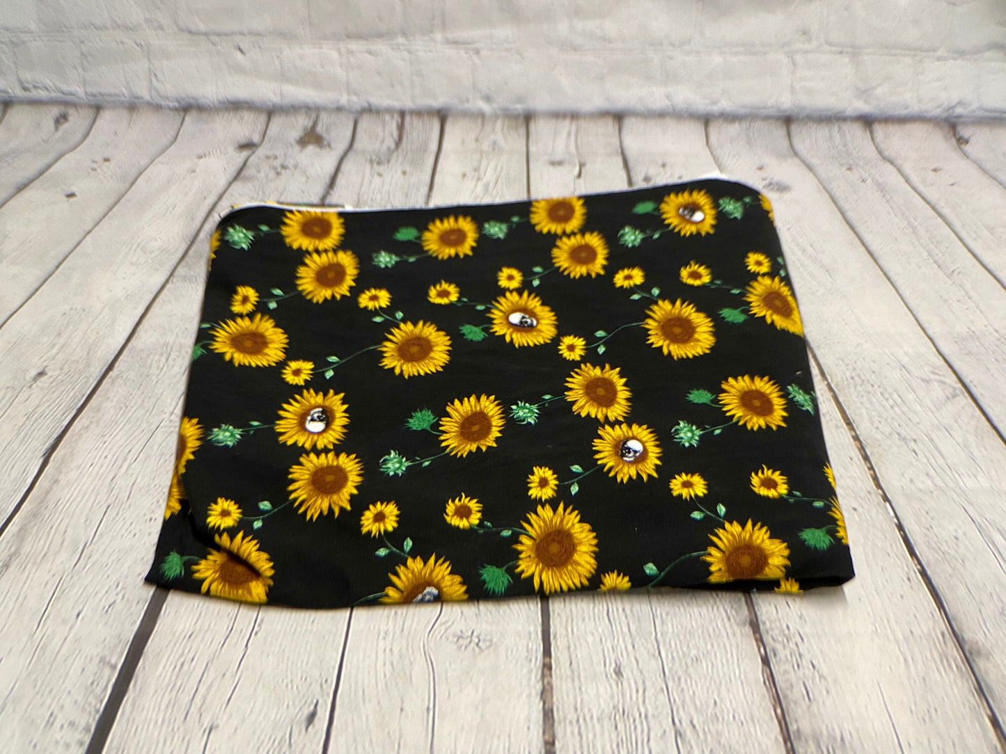 Heavy Weight Cotton Spandex 4 Way Stretch Sunflower Skull Gothic Print Fabric By The Yard 240 GSM