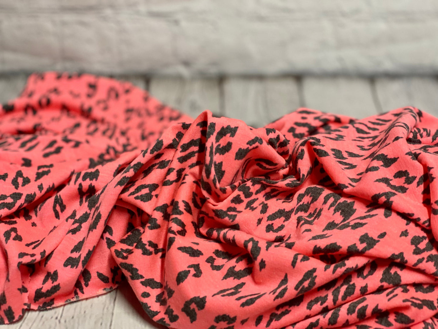 Poly Spandex Jersey Knit Neon Pink Leopard Animal cheetah Print By The Yard