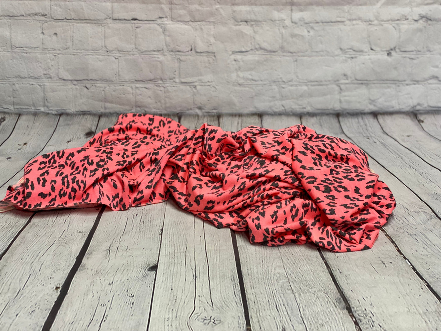Poly Spandex Jersey Knit Neon Pink Leopard Animal cheetah Print By The Yard