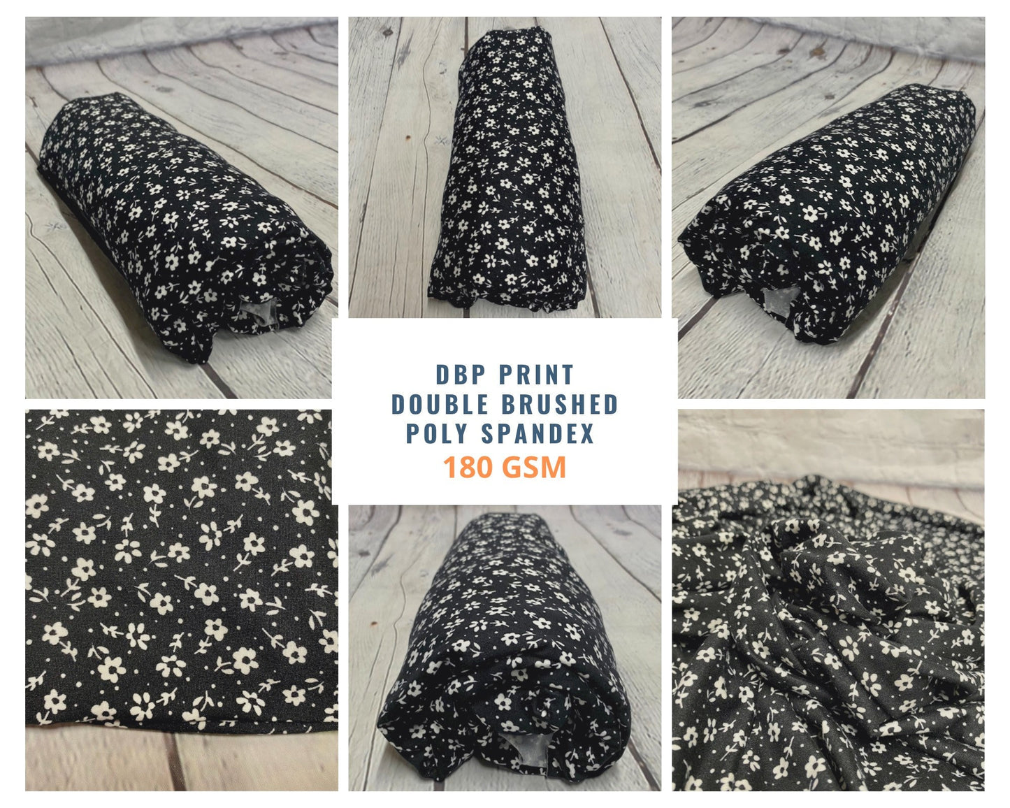 DBP Double Brushed Poly Spandex Print Mini  Flower Dot Floral Print By The Yard