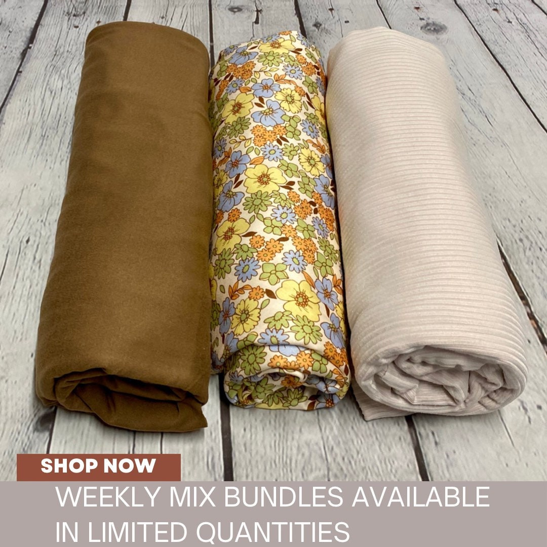 Weekly Mixed Fabric Bundle By The Yard  DBP Double Brushed Poly Rib Knit 4x2