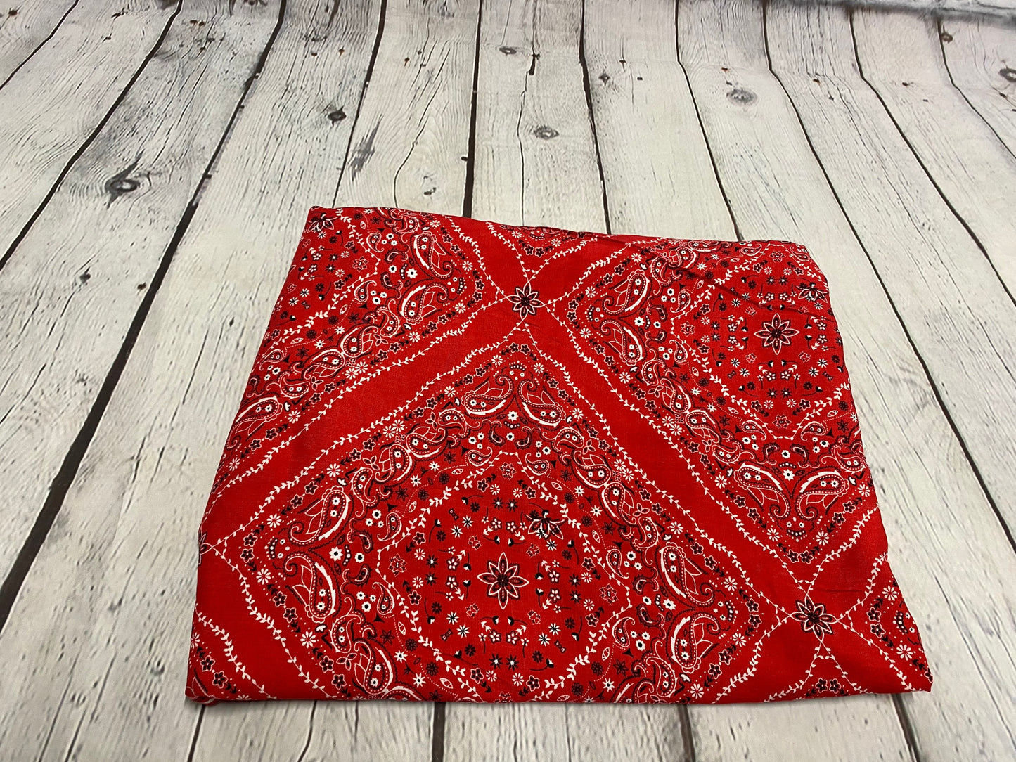 Rayon Challis Woven Print Fabric By The Yard Red Paisley Bandanna