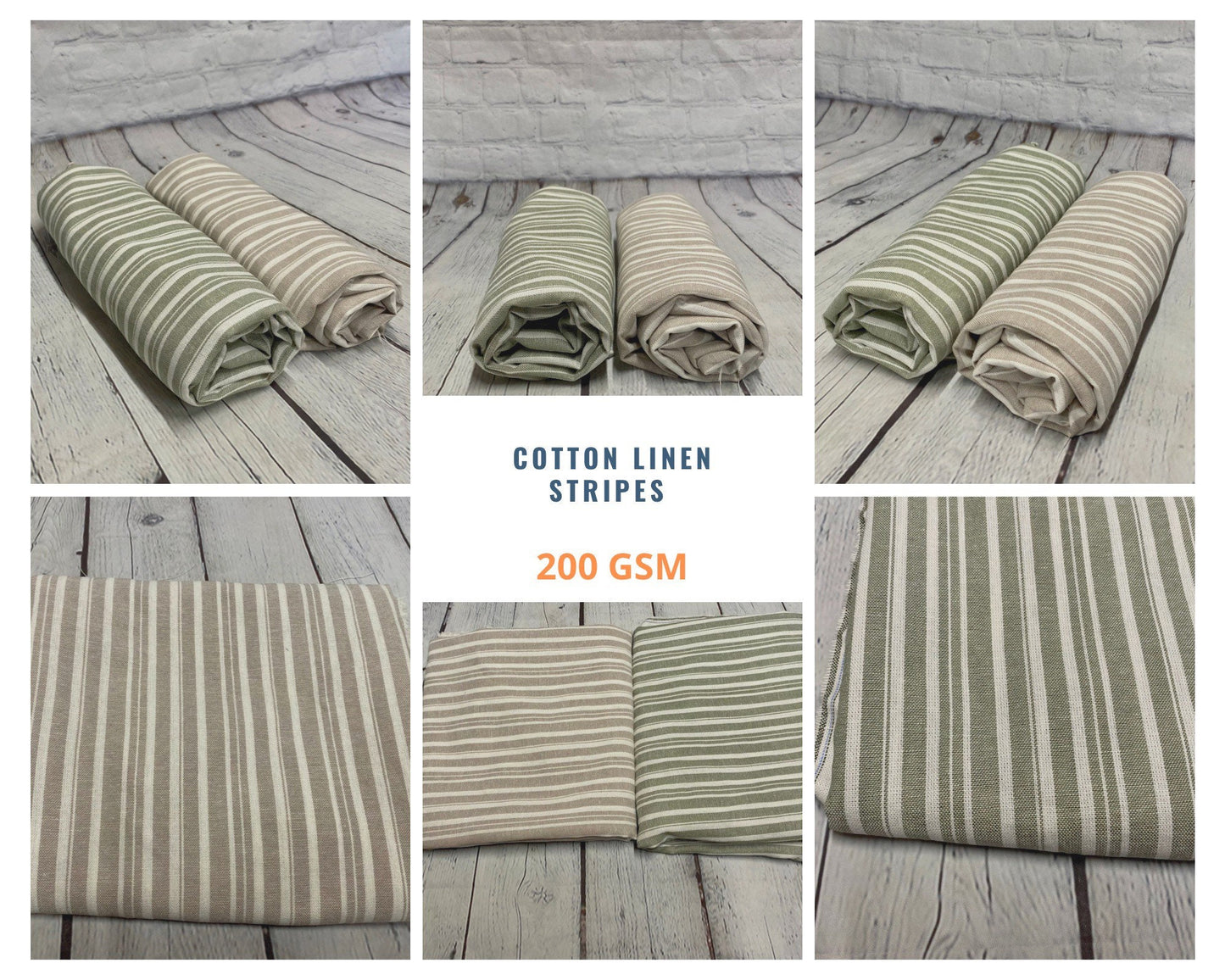 Cotton Linen Blend Variegated Stripes 200GSM