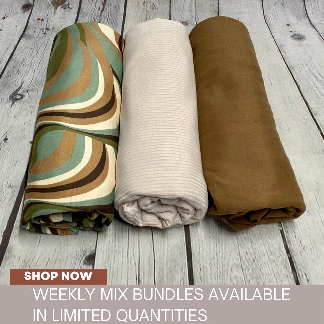 Weekly Mixed Fabric Bundle By The Yard  DBP Double Brushed Poly Rib Knit 4x2