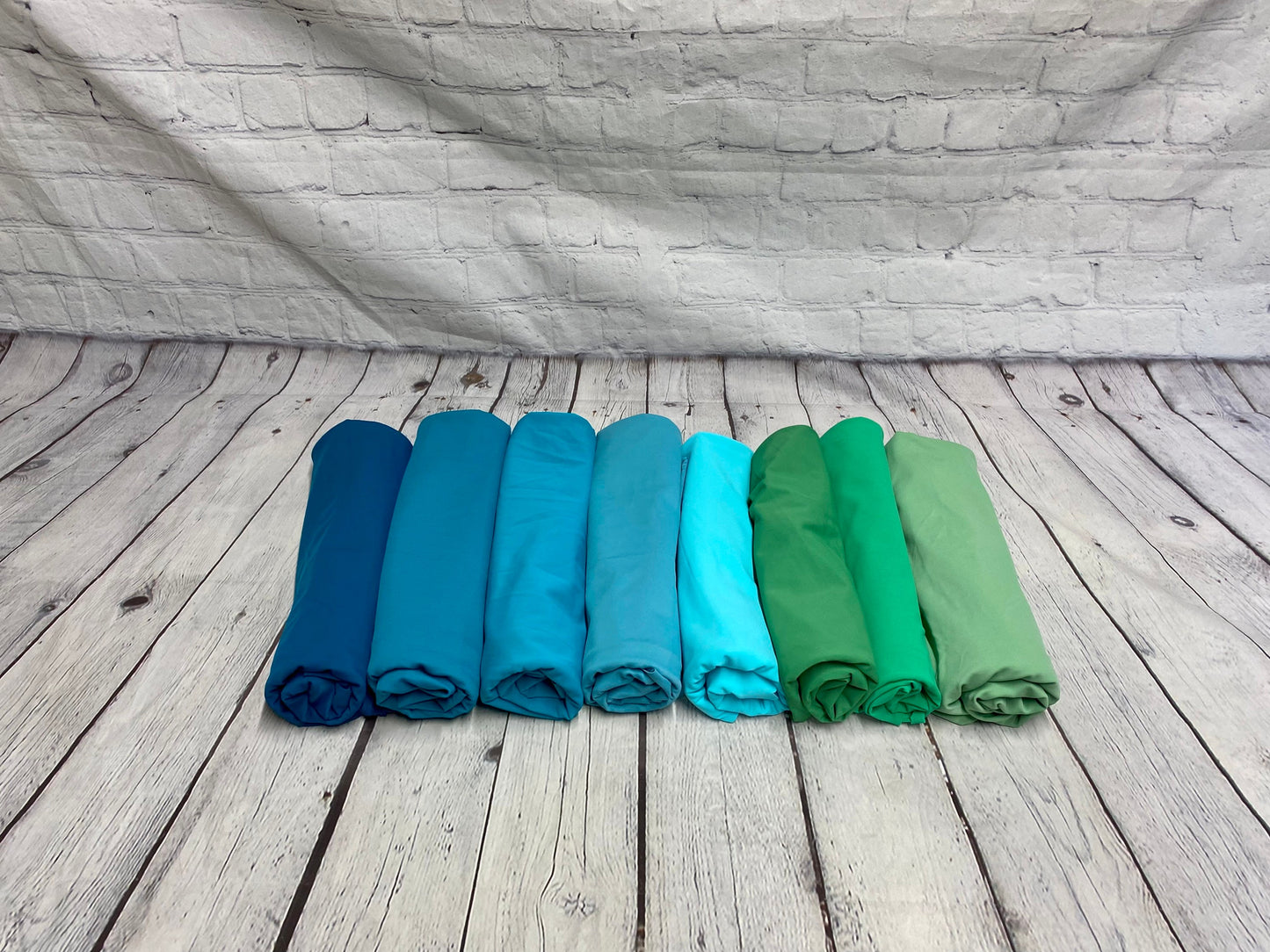 Nylon Spandex Tricot Solid Swimwear Activewear Fabric  By The Yard 220GSM Blue/Green