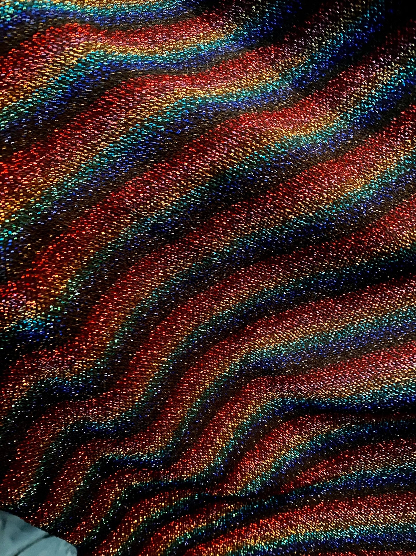 4 Way Stretch Nylon Spandex Slinky Lurex Glitter Multi Color Rainbow