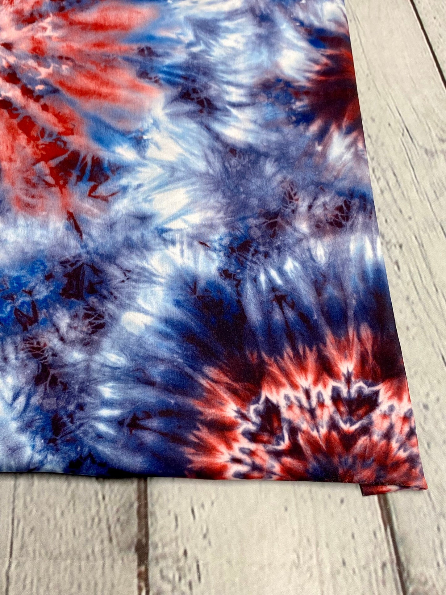 4 Way Stretch Print Nylon Spandex Fabric By The Yard Tricot Swim Wear Bikini Active Wear Space Acid Wash Tie Dye Red Blue Print 280 GSM