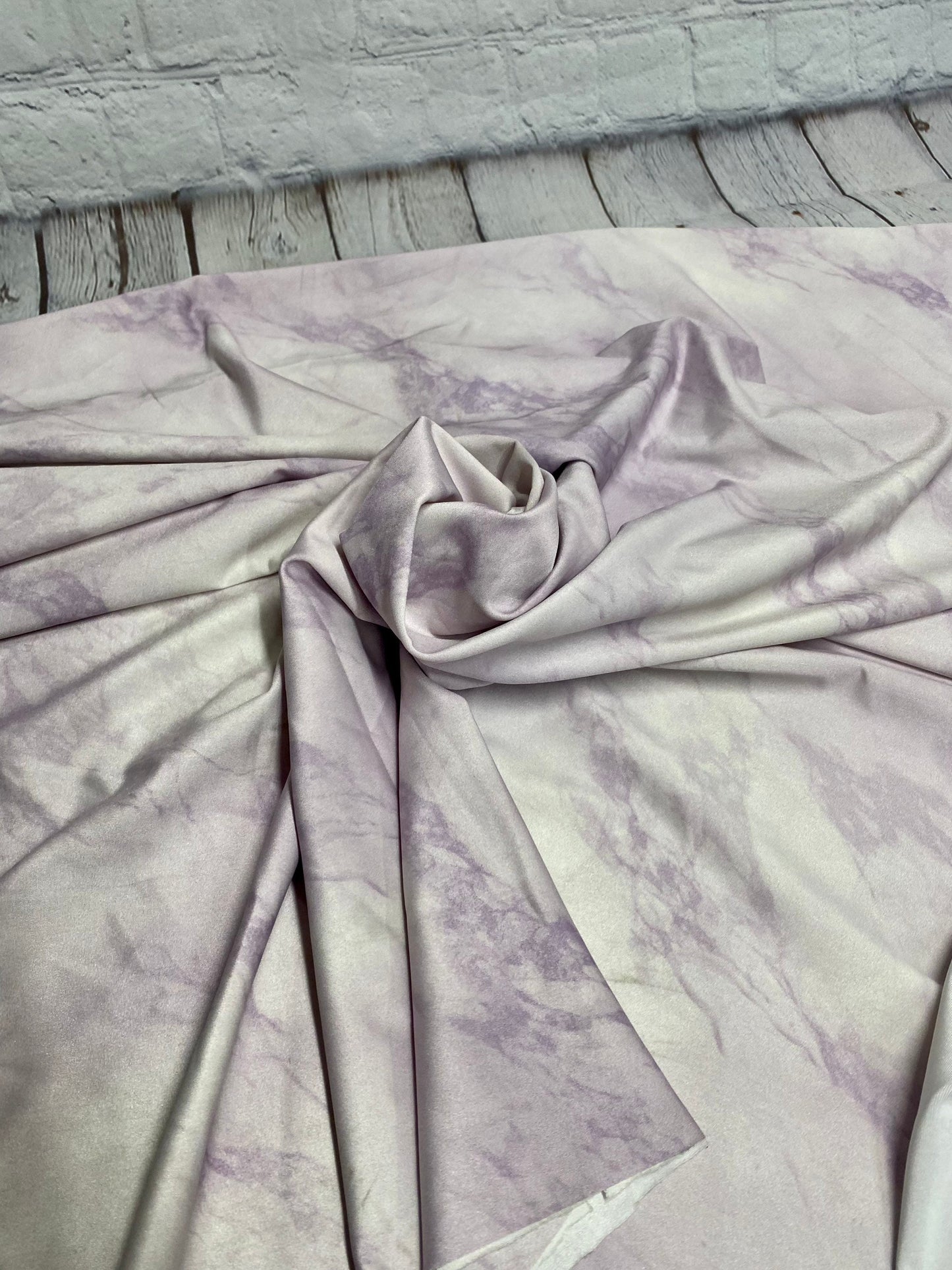 4 Way Stretch Print Nylon Spandex Fabric By The Yard Tricot Swim Wear Bikini Active Wear Marble Space Tie Dye Lilac  280 GSM