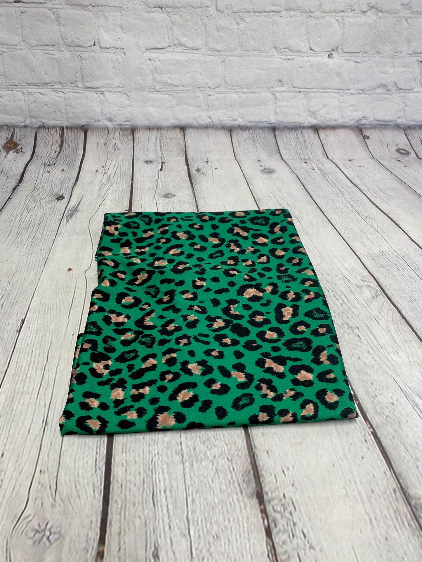 4 Way Stretch Print Nylon Spandex Fabric By The Yard Tricot Swim Wear Bikini Active Wear Green Animal Cheetah Leopard Print 280 GSM