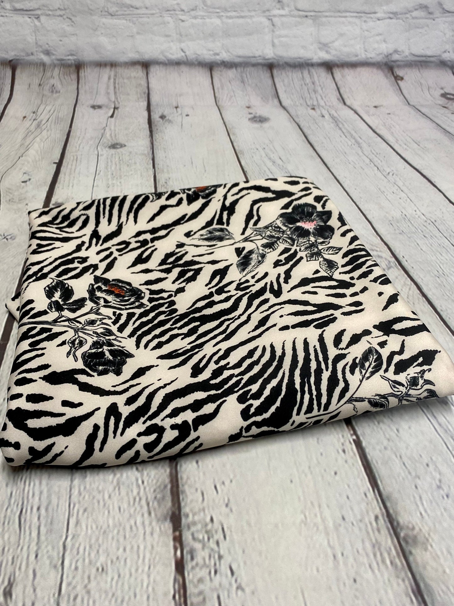 4 Way Stretch Print Nylon Spandex Fabric By The Yard Tricot Swim Wear Bikini Active Wear Cream Cheetah Rose Zebra Animal  Print 280 GSM