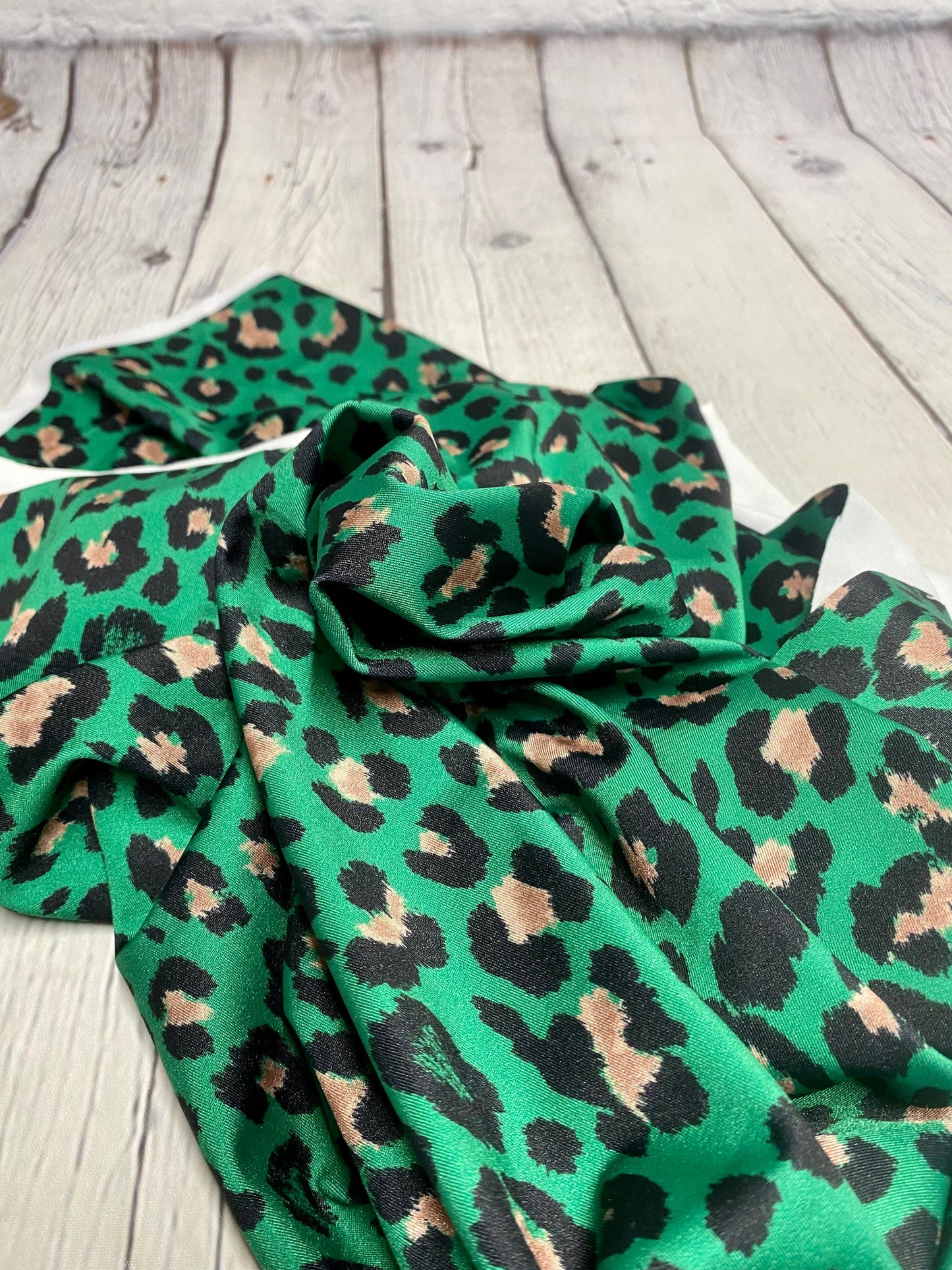 4 Way Stretch Print Nylon Spandex Fabric By The Yard Tricot Swim Wear Bikini Active Wear Green Animal Cheetah Leopard Print 280 GSM
