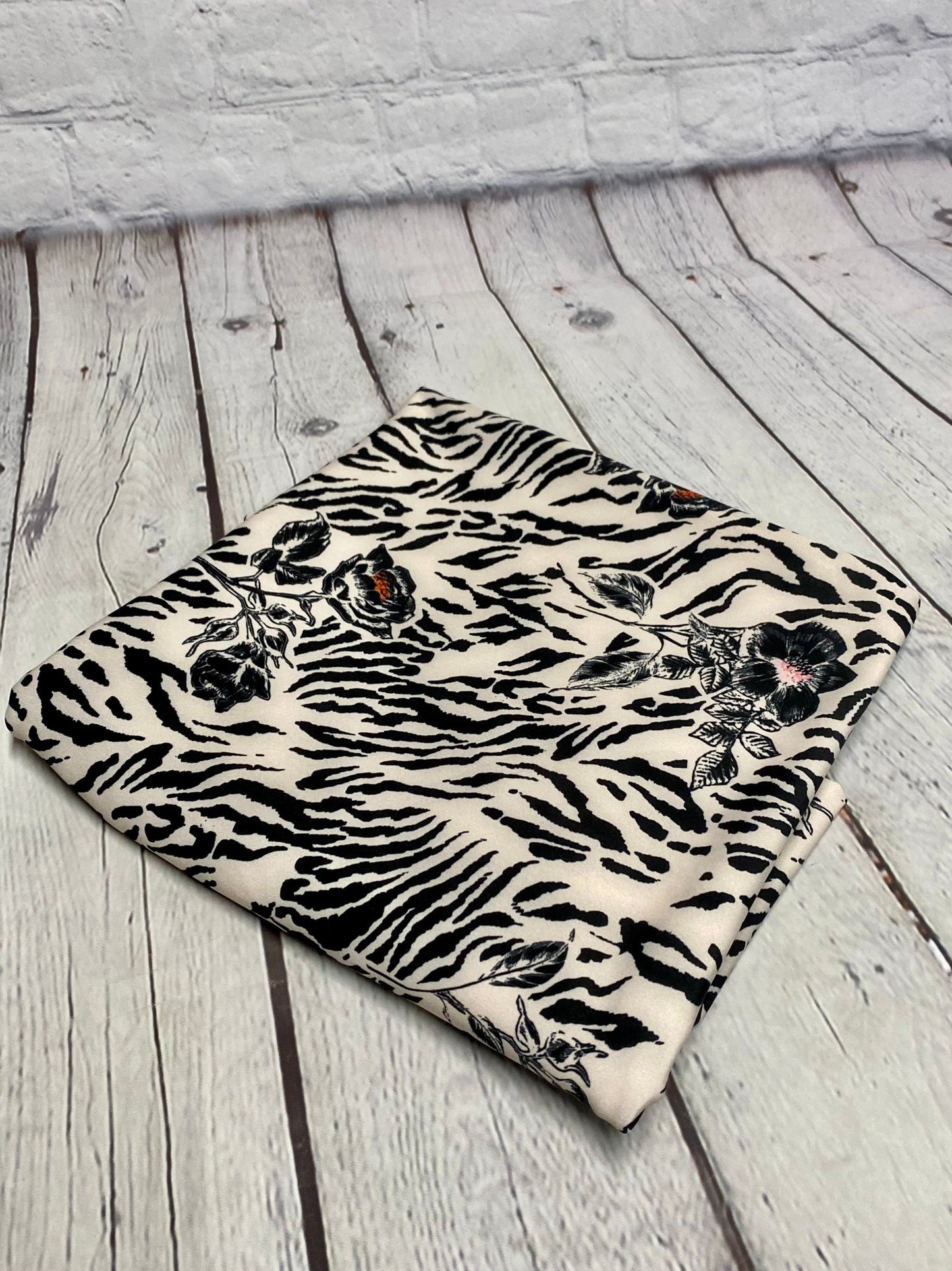 4 Way Stretch Print Nylon Spandex Fabric By The Yard Tricot Swim Wear Bikini Active Wear Cream Cheetah Rose Zebra Animal  Print 280 GSM