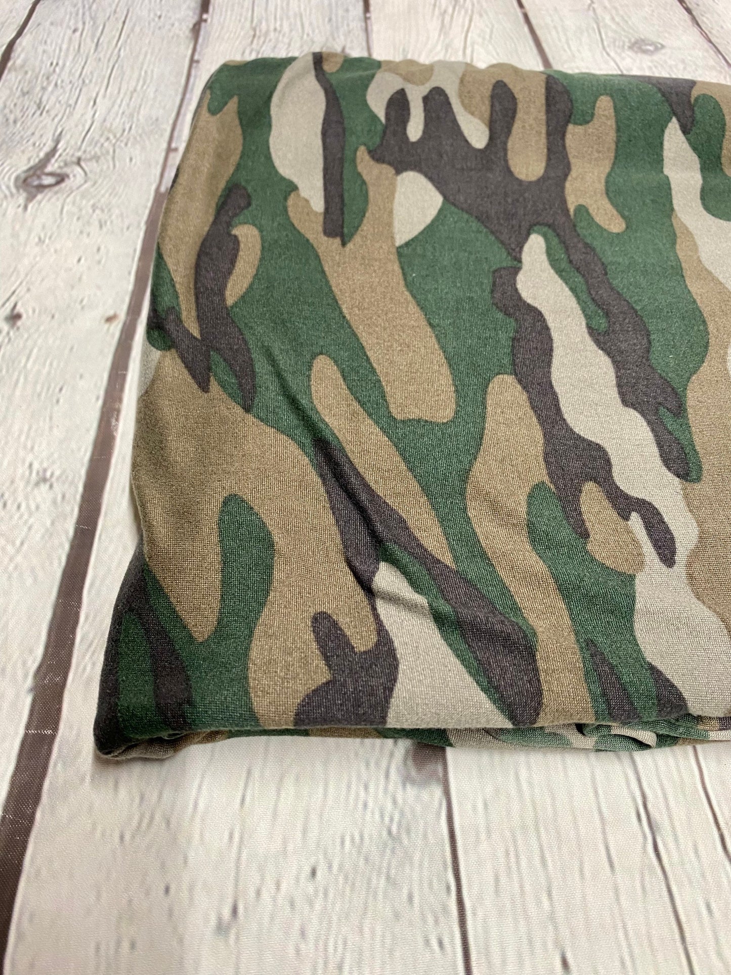 DBP Double Brushed Poly Spandex Camouflage Army Camo Print Fabric By The Yard